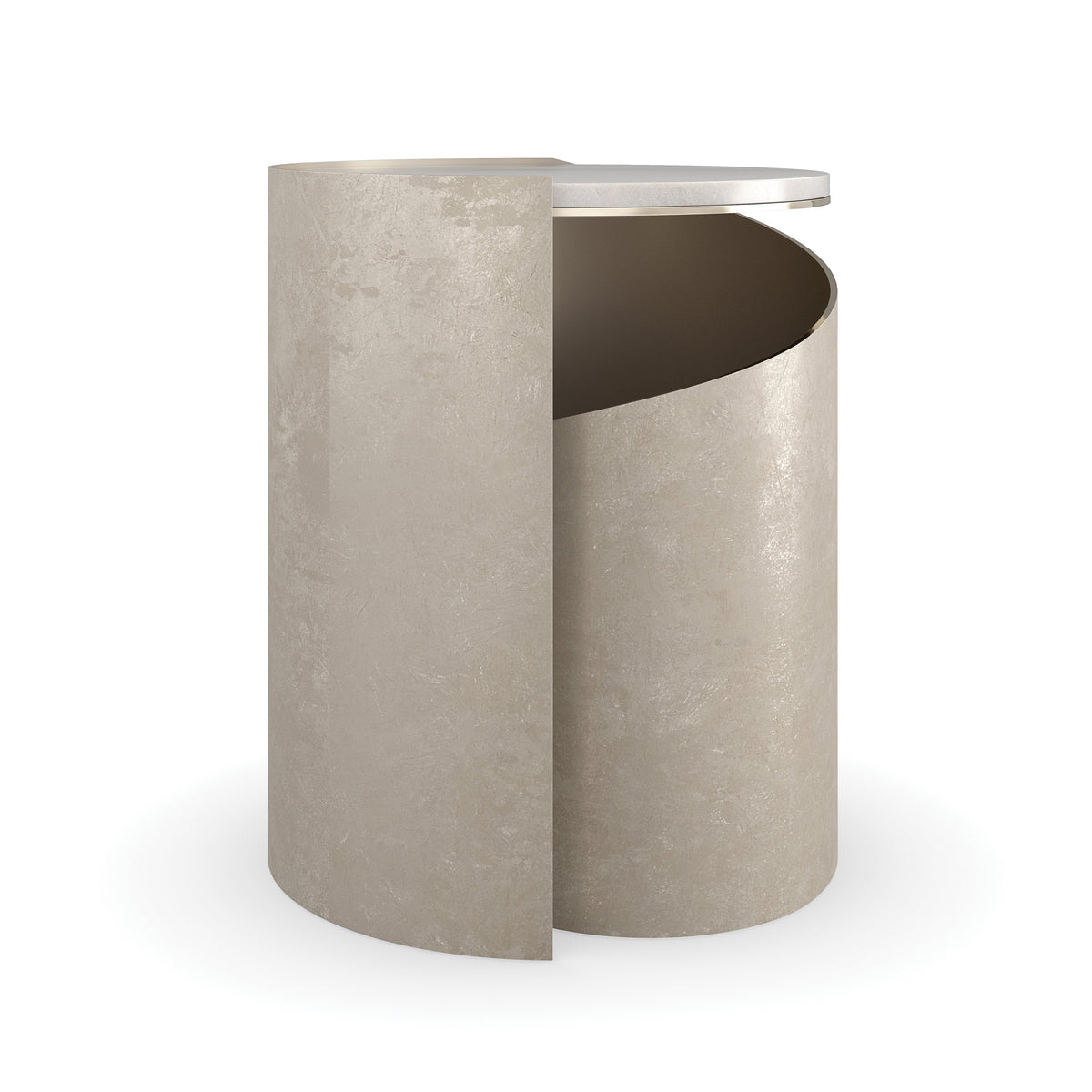 Nautilus Taupe Silver Leaf End Table 20" by Caracole