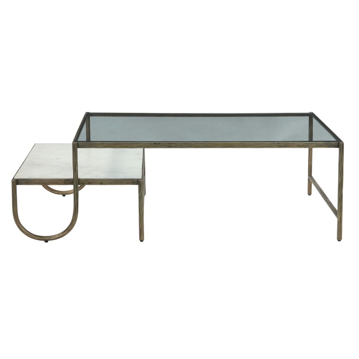 Venice 52" Nesting Coffee Table with Glass and Marble Top - image 2