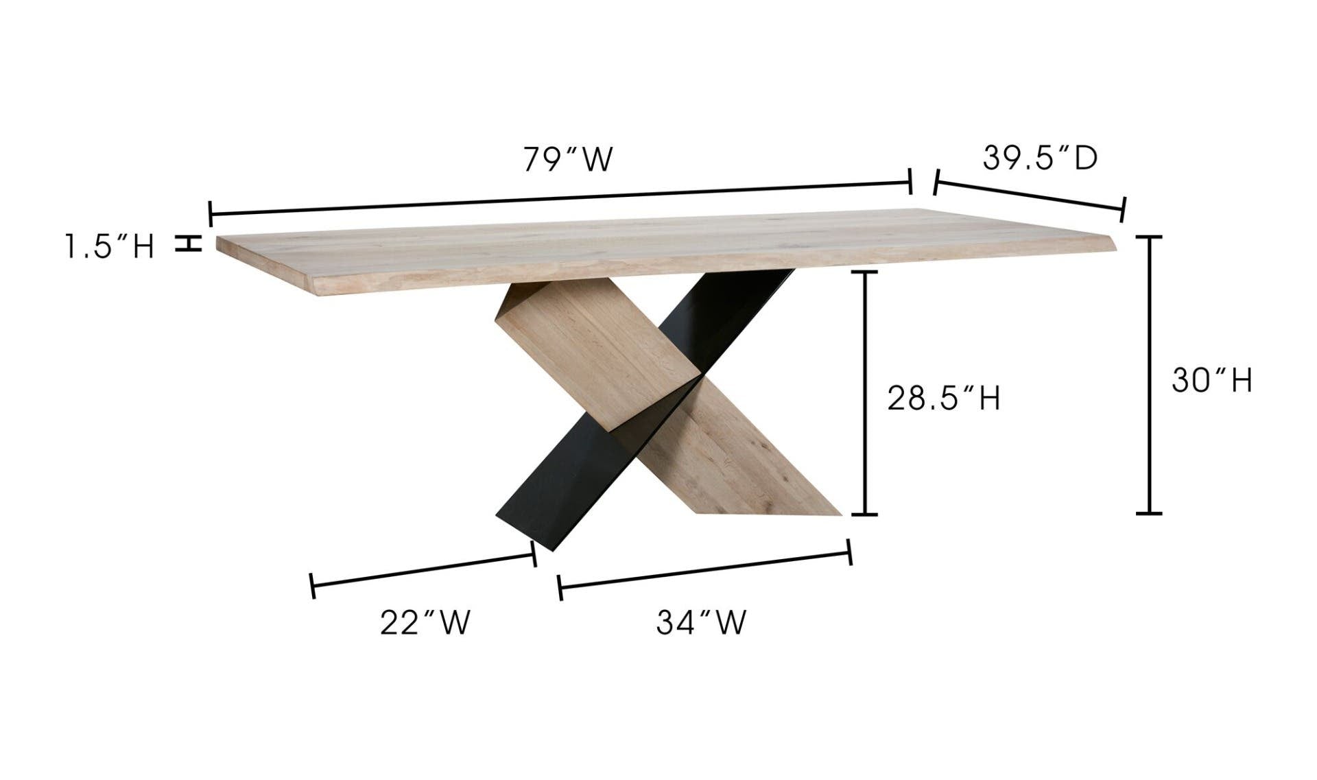 Instinct Dining Table Natural by Moe's Home Collection - view 11