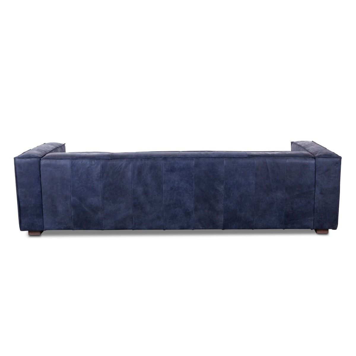 Loft Retro Italian Blue Leather Sofa 106"