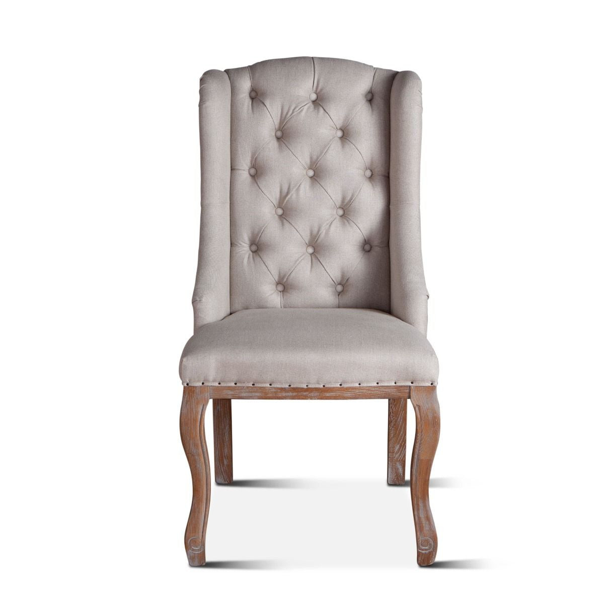 French Tufted Wingback Dining Chair