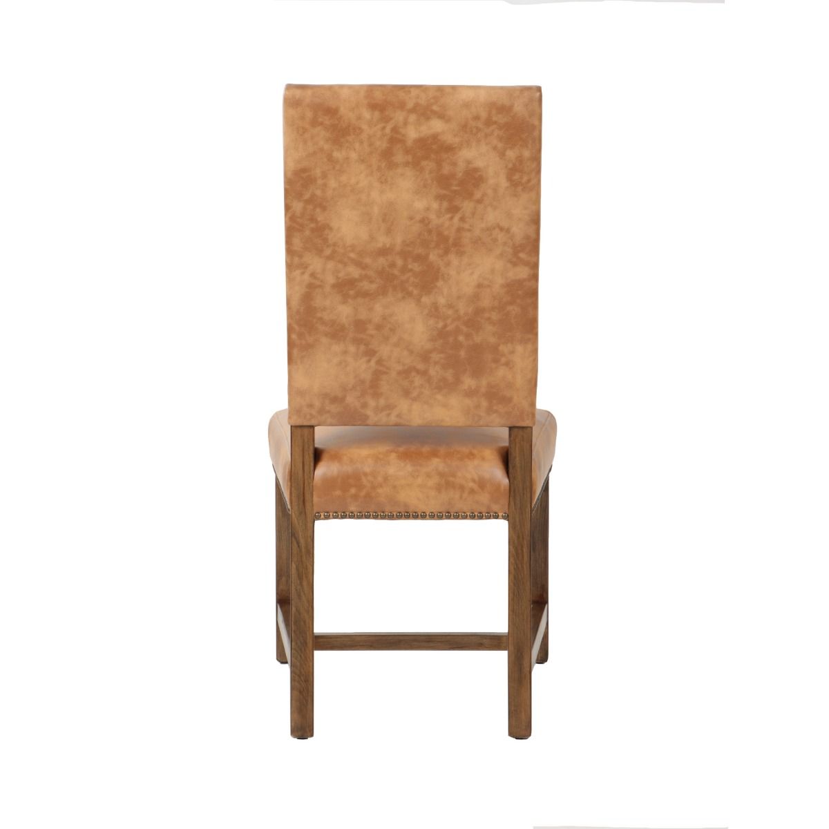 Brown leather chair on a white background