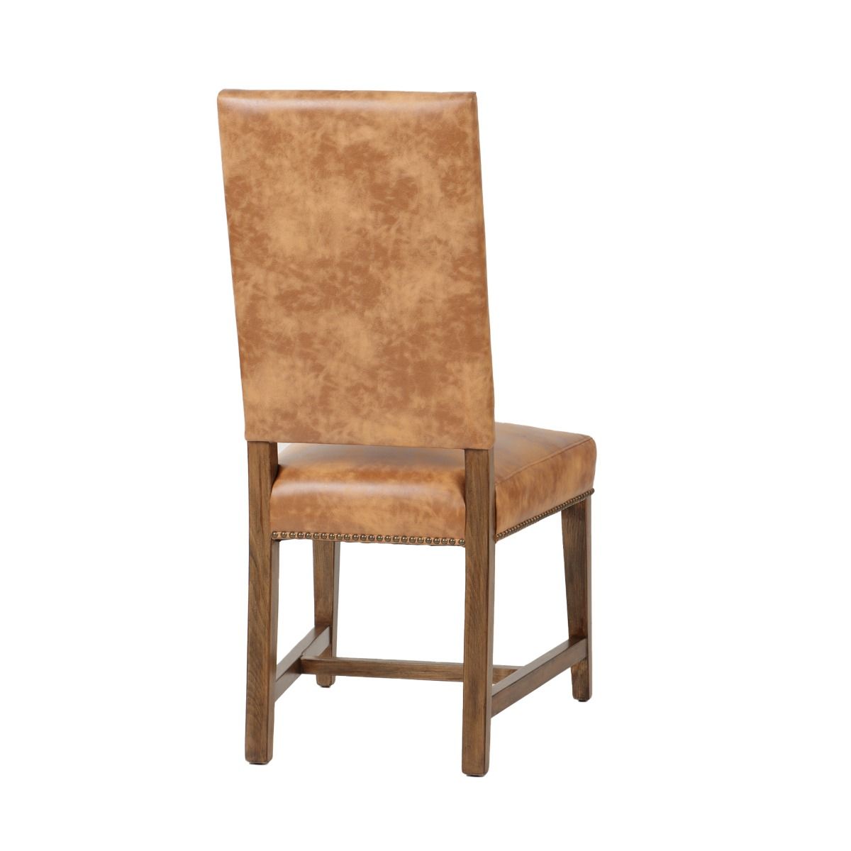 Brown leather chair on a white background