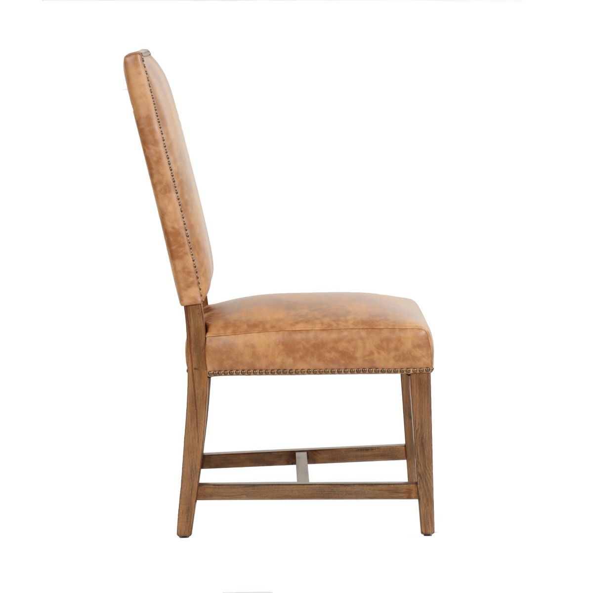 Brown leather chair on a white background