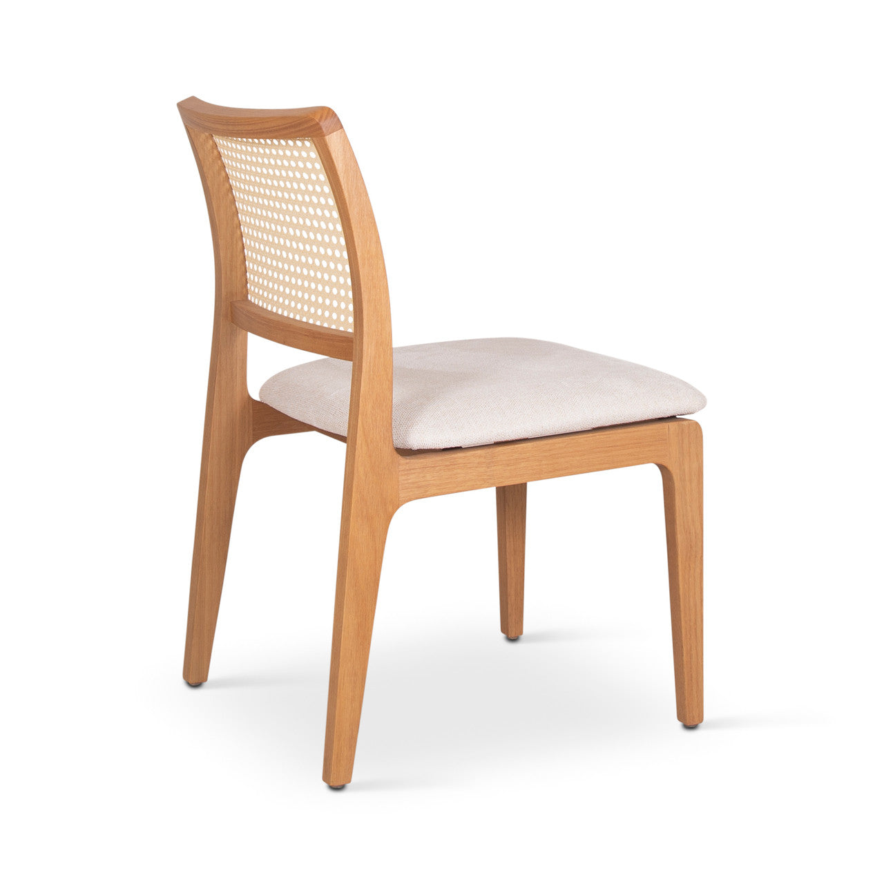 Modern Brazilian - Larissa Side Chair - Harvest Natural Upholstery - Damasco, Natural Frame