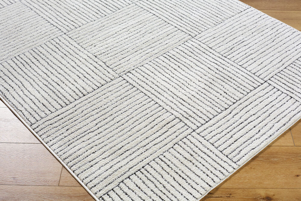 Architect Black/Ivory Machine Woven Rug GAAR-2300 - corner