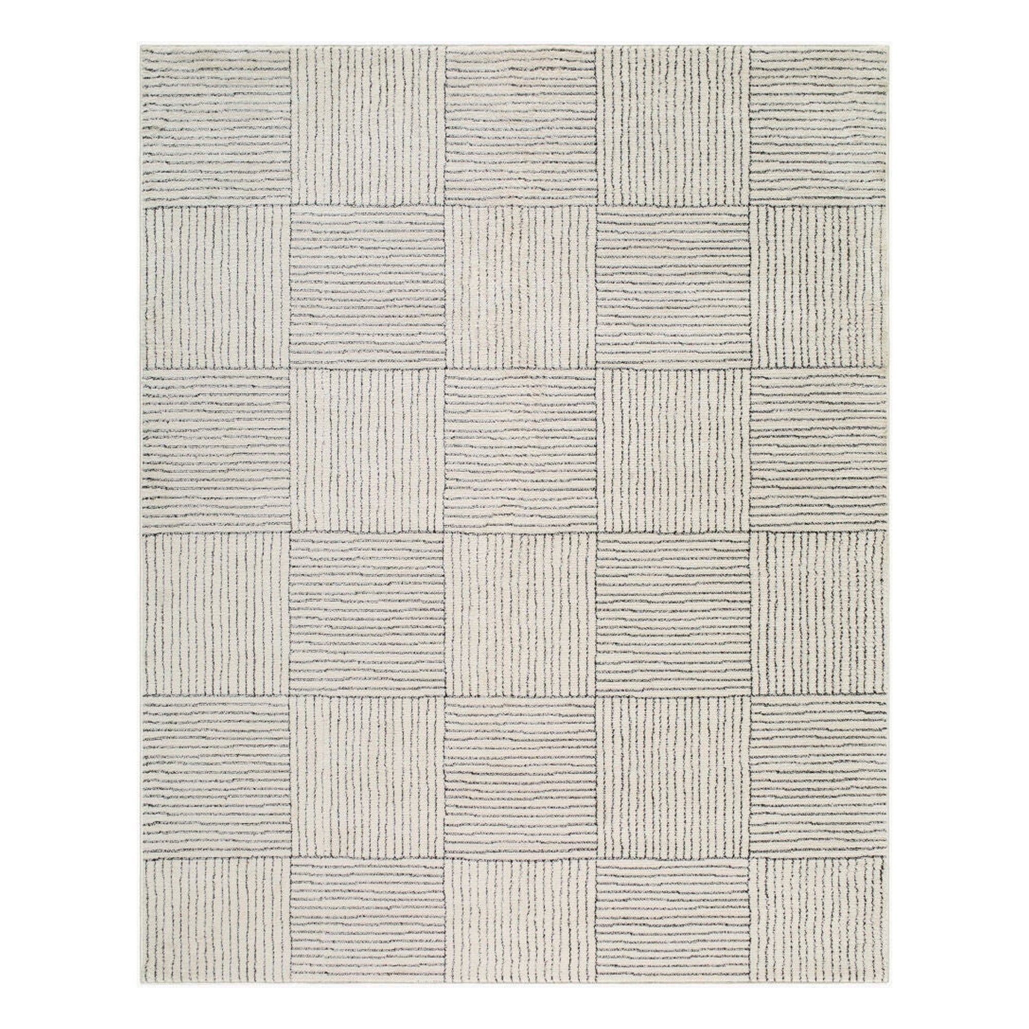 Architect Black/Ivory Machine Woven Rug GAAR-2300 - 5'3" x 7'