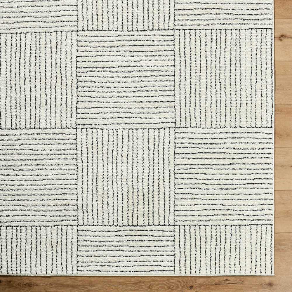 Architect Black/Ivory Machine Woven Rug GAAR-2300 - overhead