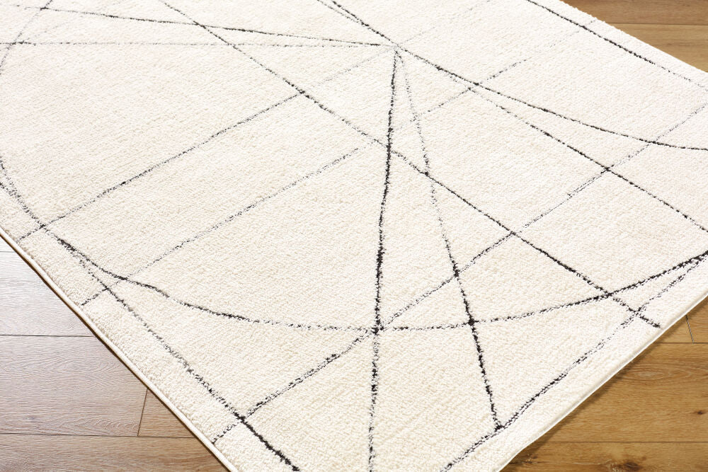 Architect Black/Ivory Machine Woven Rug GAAR-2304 - corner