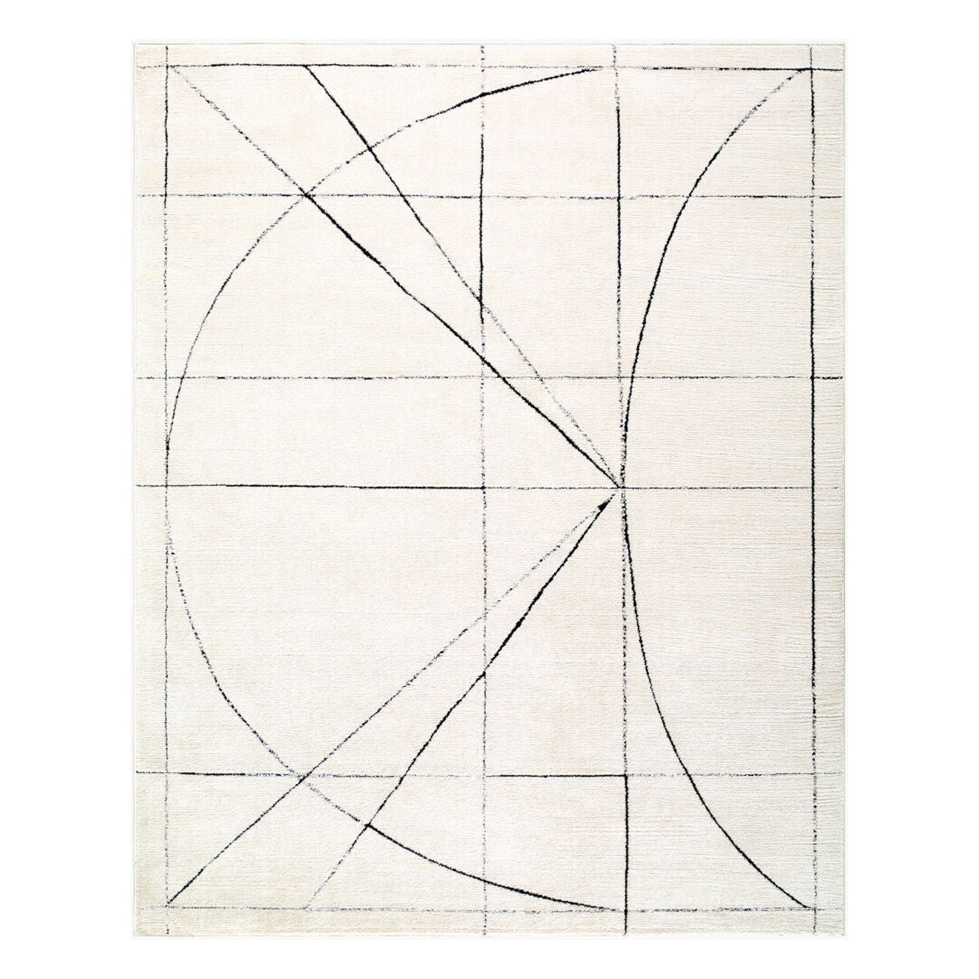 Architect Black/Ivory Machine Woven Rug GAAR-2304 - 5'3" x 7'