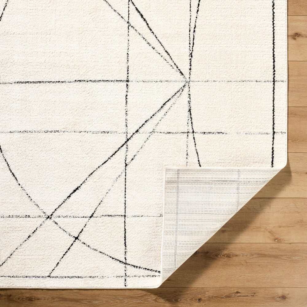 Architect Black/Ivory Machine Woven Rug GAAR-2304 - fold