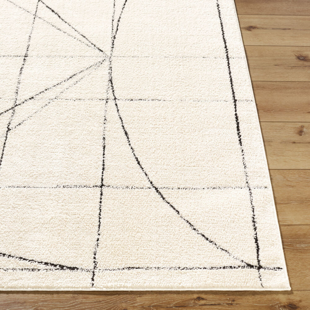 Architect Black/Ivory Machine Woven Rug GAAR-2304 - front
