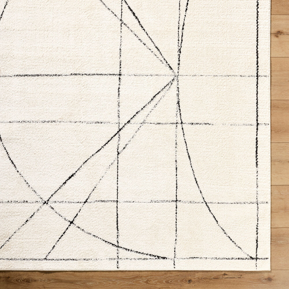 Architect Black/Ivory Machine Woven Rug GAAR-2304 - overhead