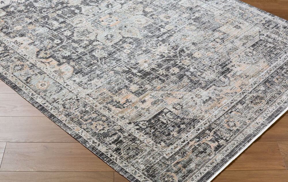 Breckley Black/Olive Machine Woven Rug GABC-2300 - corner