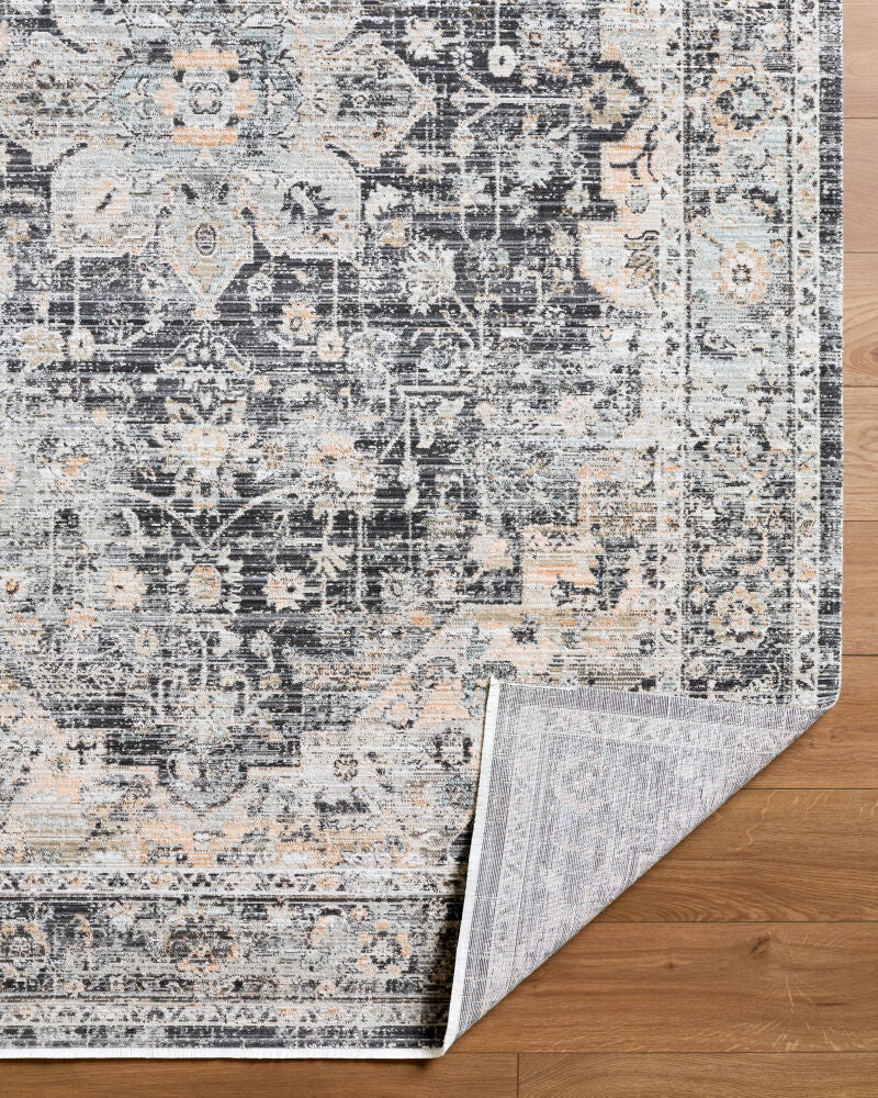 Breckley Black/Olive Machine Woven Rug GABC-2300 - fold