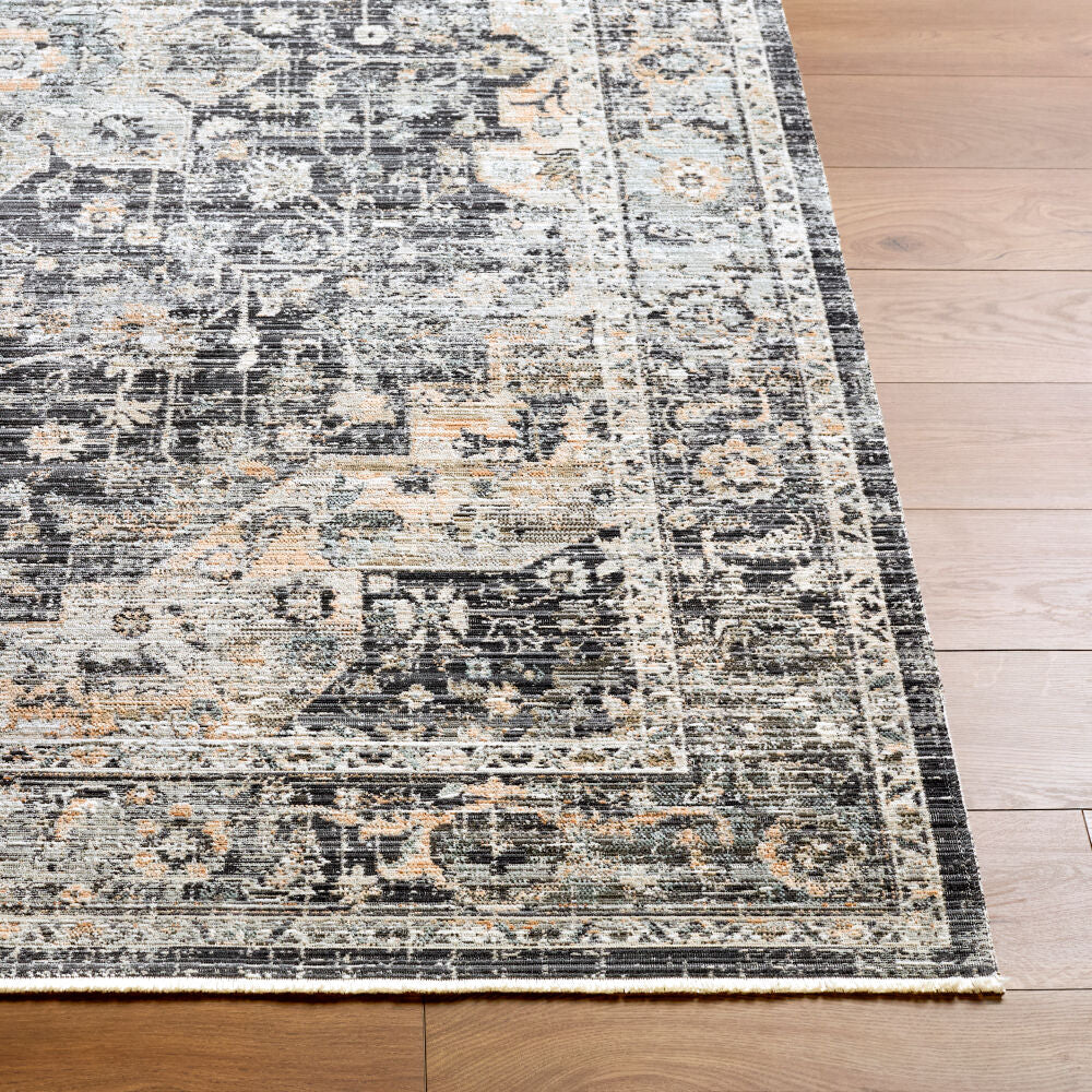 Breckley Black/Olive Machine Woven Rug GABC-2300 - front