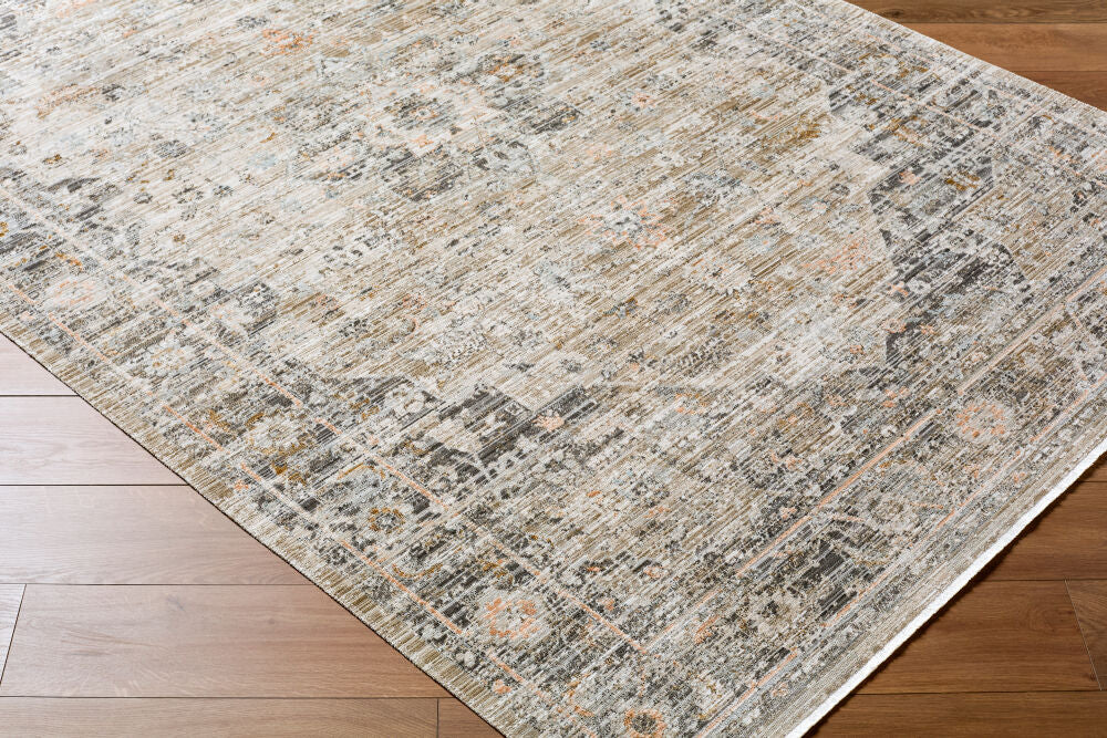 Breckley Black/Olive Machine Woven Rug GABC-2301 - corner
