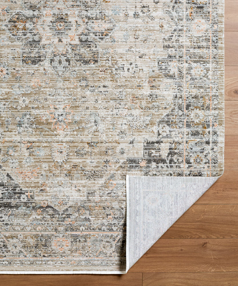 Breckley Black/Olive Machine Woven Rug GABC-2301 - fold