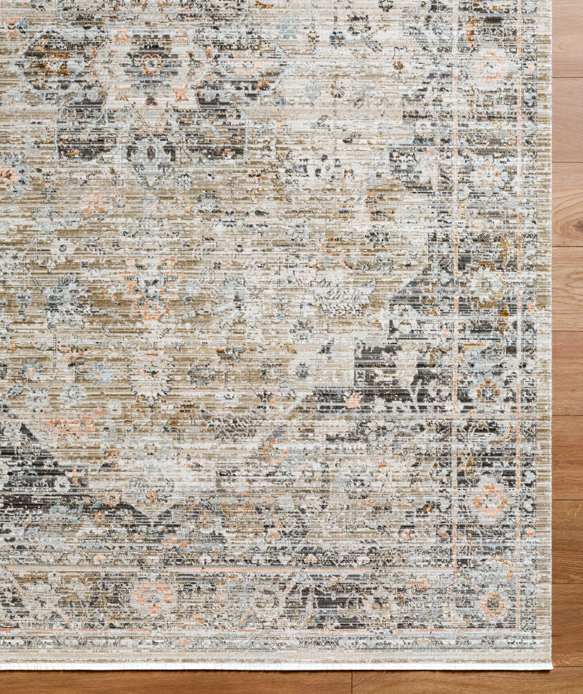 Breckley Black/Olive Machine Woven Rug GABC-2301 - overhead