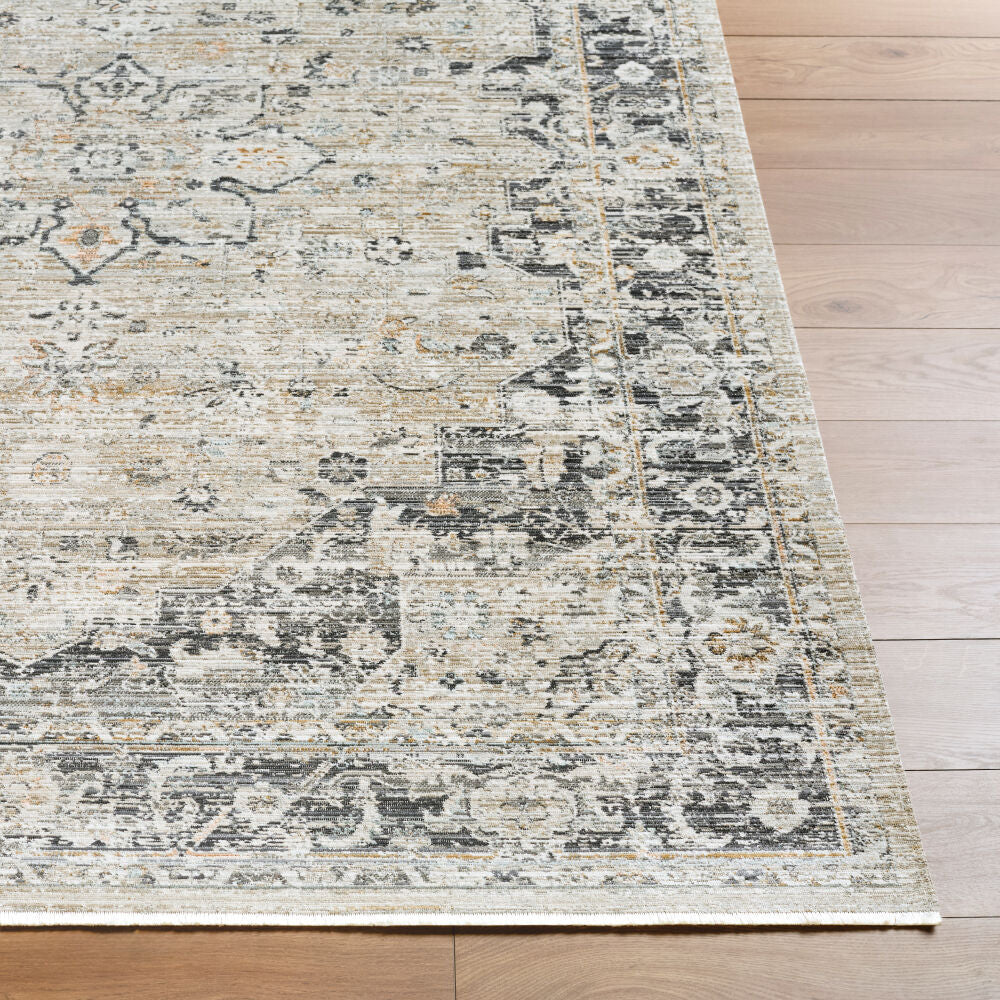 Breckley Black/Olive Machine Woven Rug GABC-2302 - front