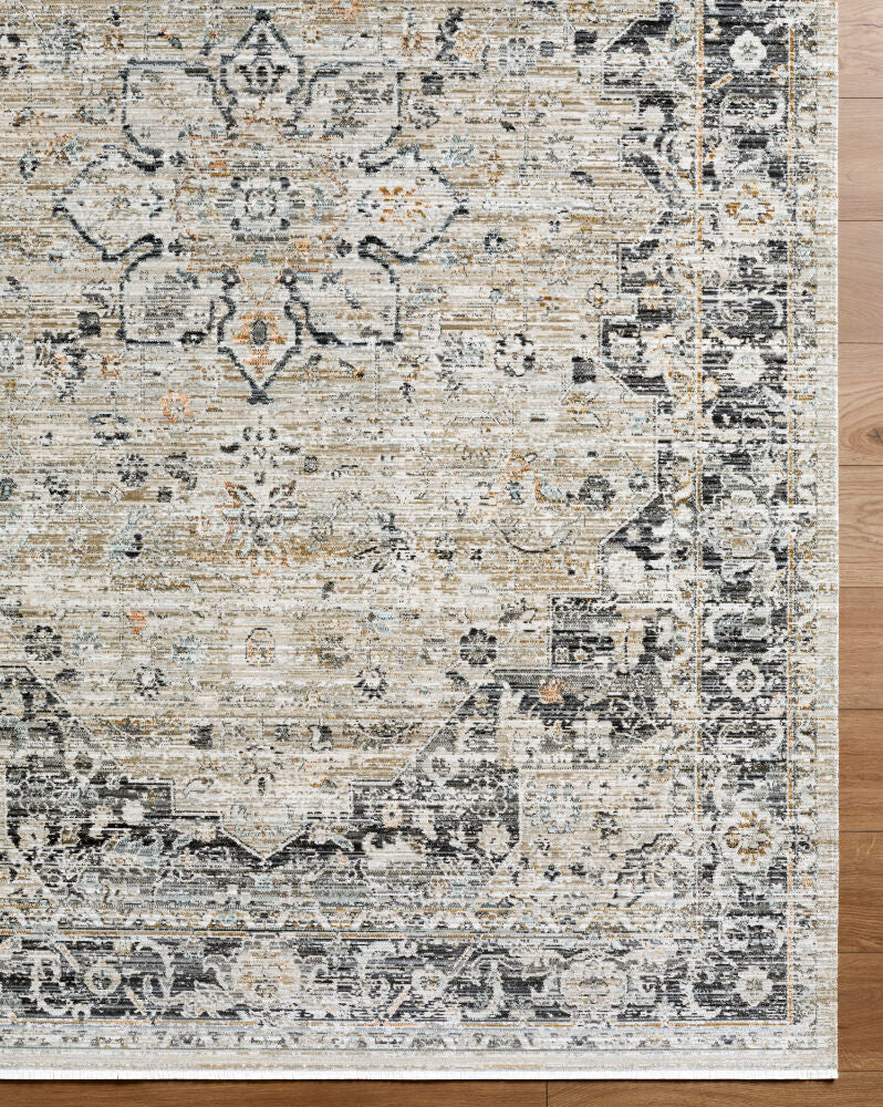 Breckley Black/Olive Machine Woven Rug GABC-2302 - overhead