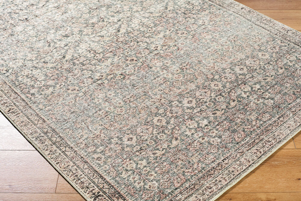 Collins Avenue Beige/Rust Machine Woven Rug - corner