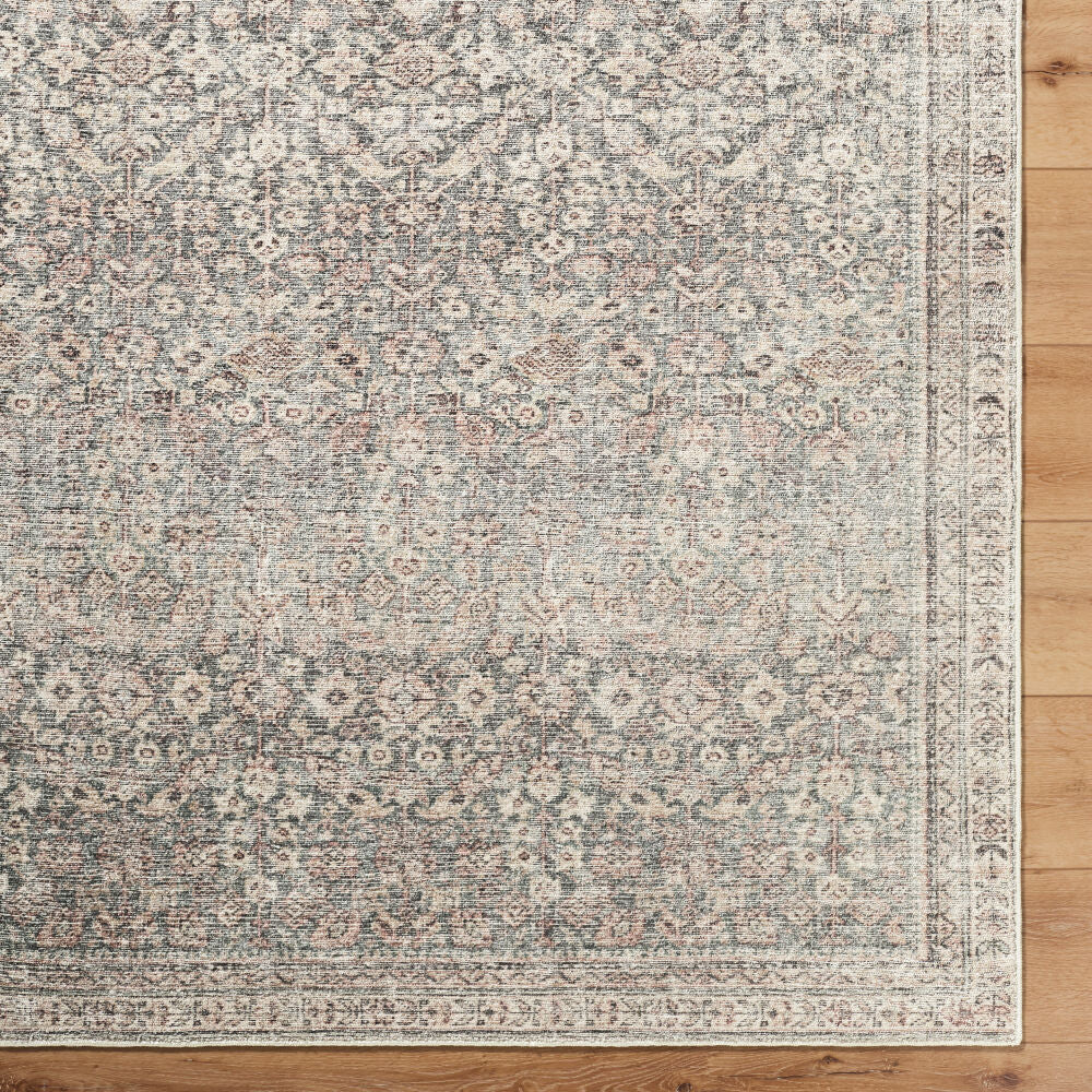 Collins Avenue Beige/Rust Machine Woven Rug - overhead