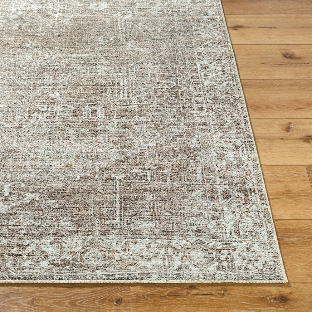 Collins Avenue Dark Brown/Olive Machine Woven Rug - front