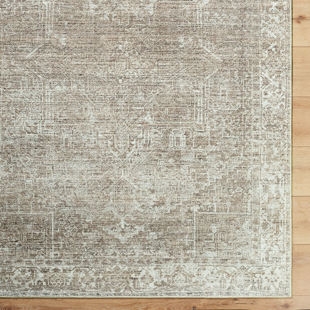 Collins Avenue Dark Brown/Olive Machine Woven Rug - overhead