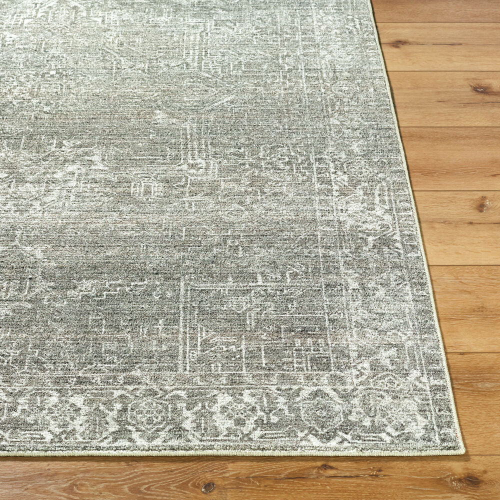 Collins Avenue Dark Green/Sage Machine Woven Rug - front