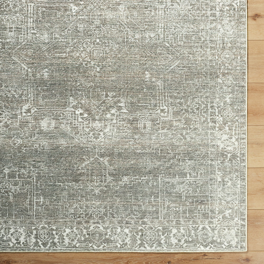 Collins Avenue Dark Green/Sage Machine Woven Rug - overhead