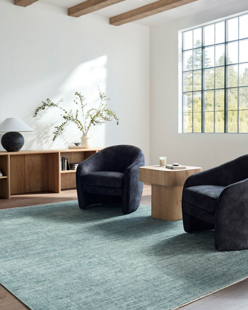 Maria Elena Black/Dusty Sage Machine Woven Rug - roomscene