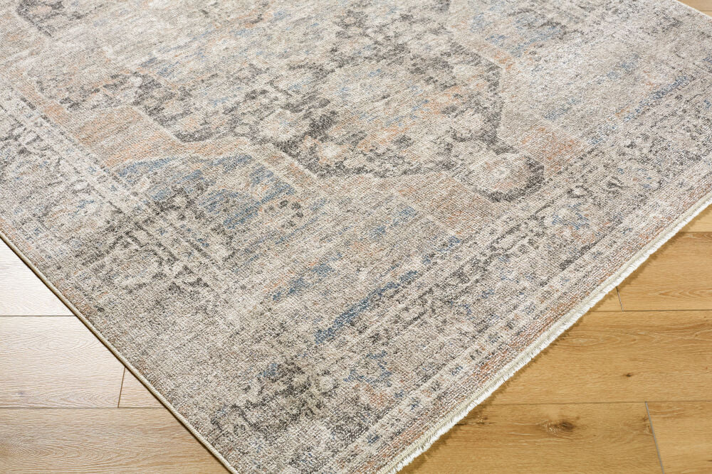 Maria Elena Brown/Oatmeal Machine Woven Rug - corner