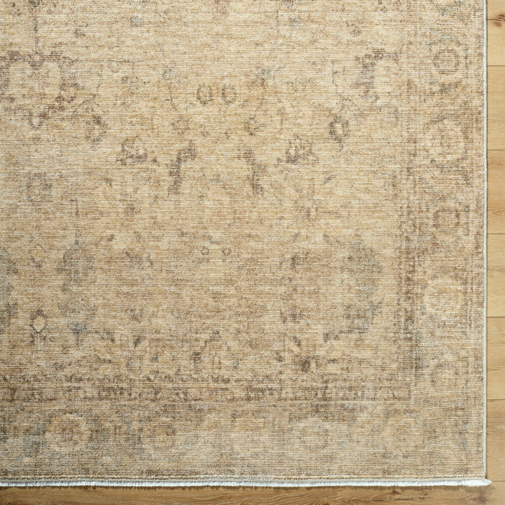 Fetscher Light Beige/Olive Machine Woven Rug GAHU-2301 - overhead
