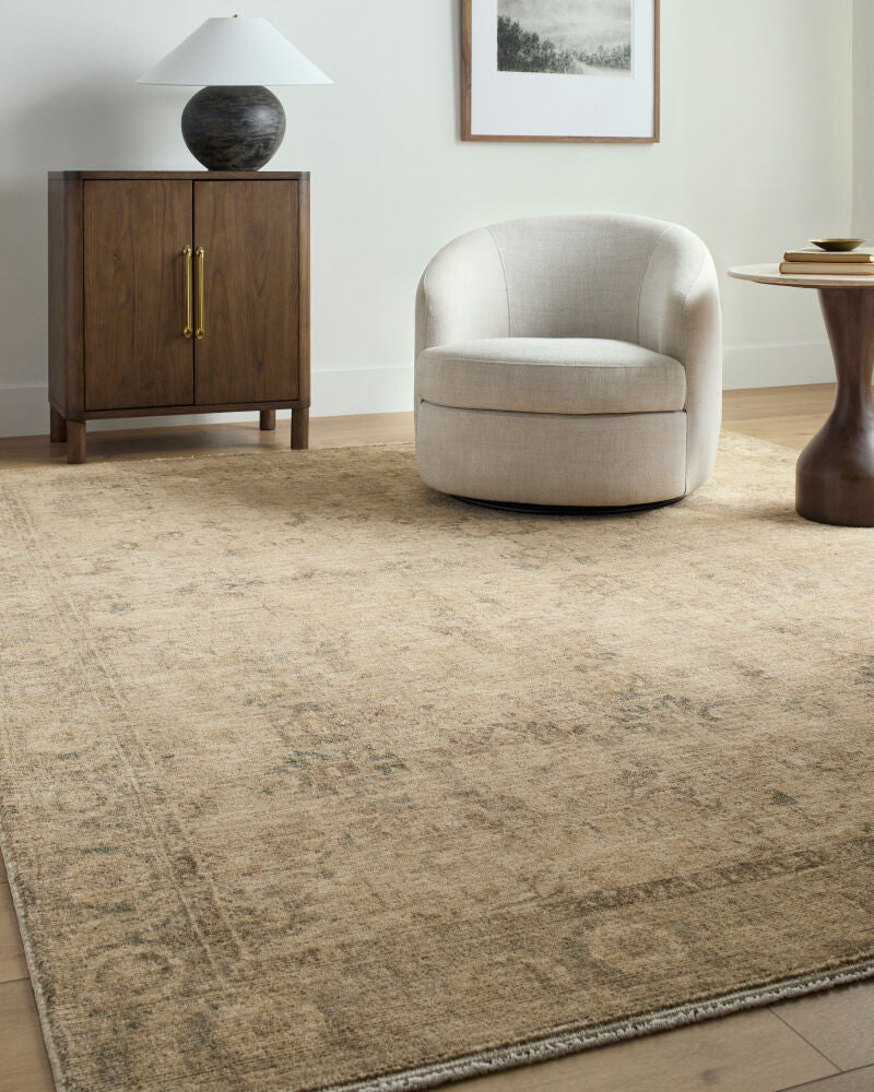 Fetscher Light Beige/Olive Machine Woven Rug GAHU-2301 - roomscene