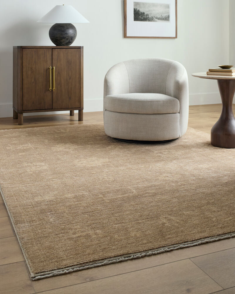 Fetscher Brown/Light Brown Machine Woven Rug - roomscene