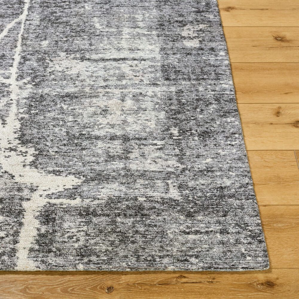 Janek Black/Medium Gray Handmade Rug - front