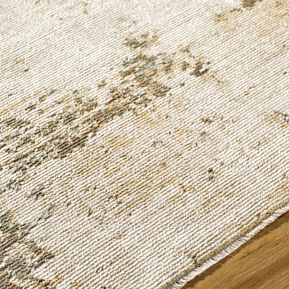 Myrtle Avenue Camel/Teal Machine Woven Rug - texture