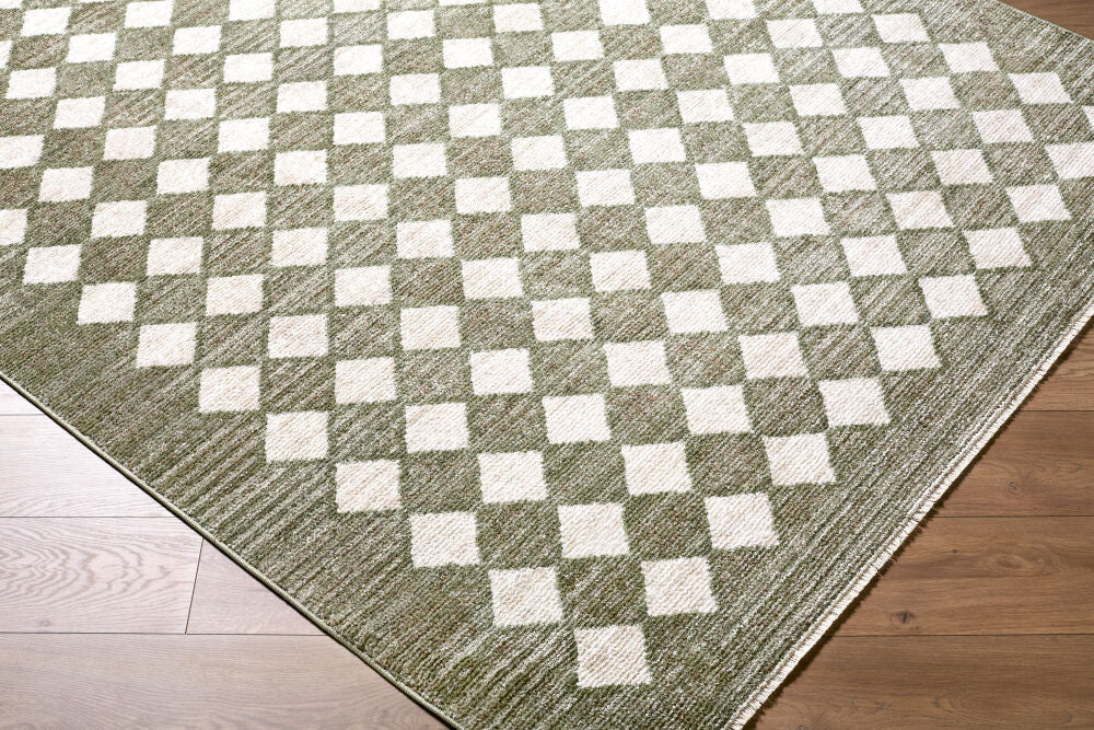 Myrtle Avenue Dark Brown/Taupe Machine Woven Rug - corner