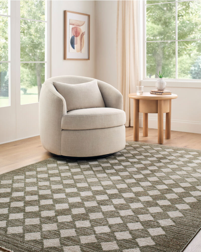 Myrtle Avenue Dark Brown/Taupe Machine Woven Rug - roomscene