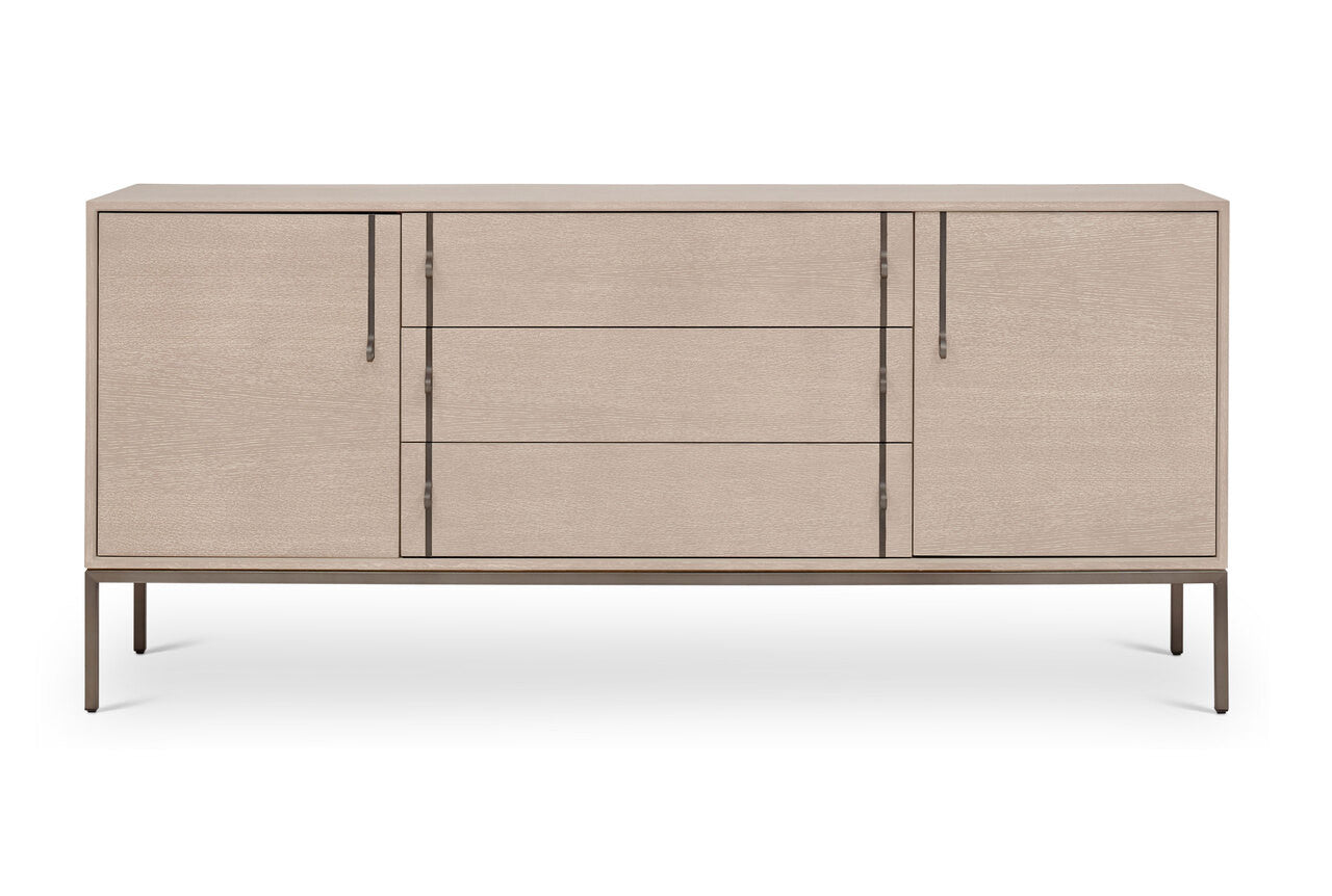 IE Series - Holly Buffet - Taupe Grey - Gun Metal Base