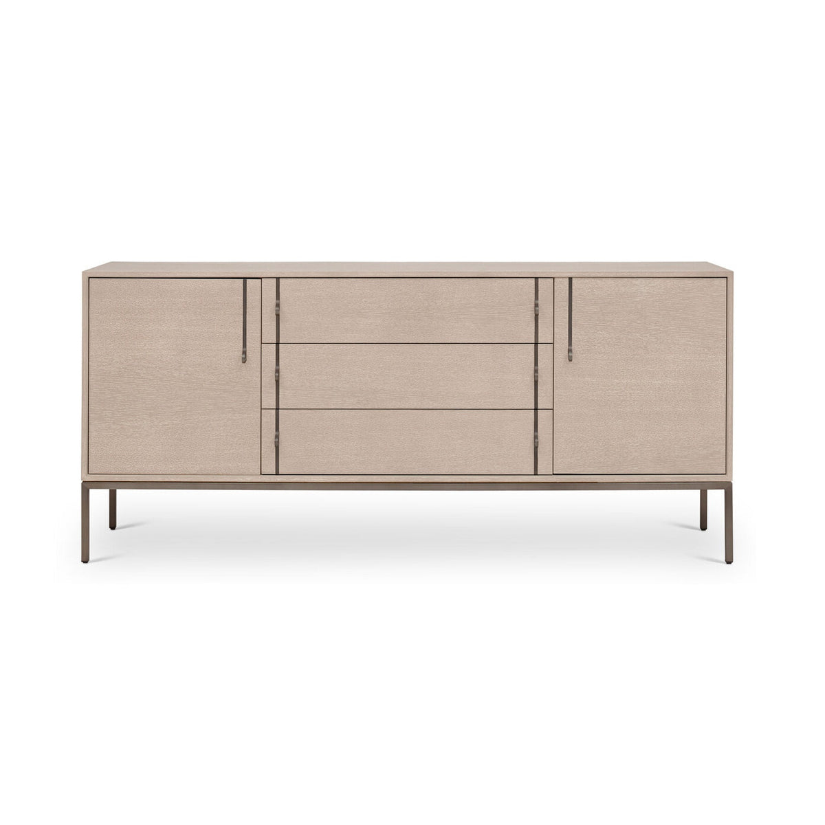 IE Series - Holly Buffet - Taupe Grey - Gun Metal Base