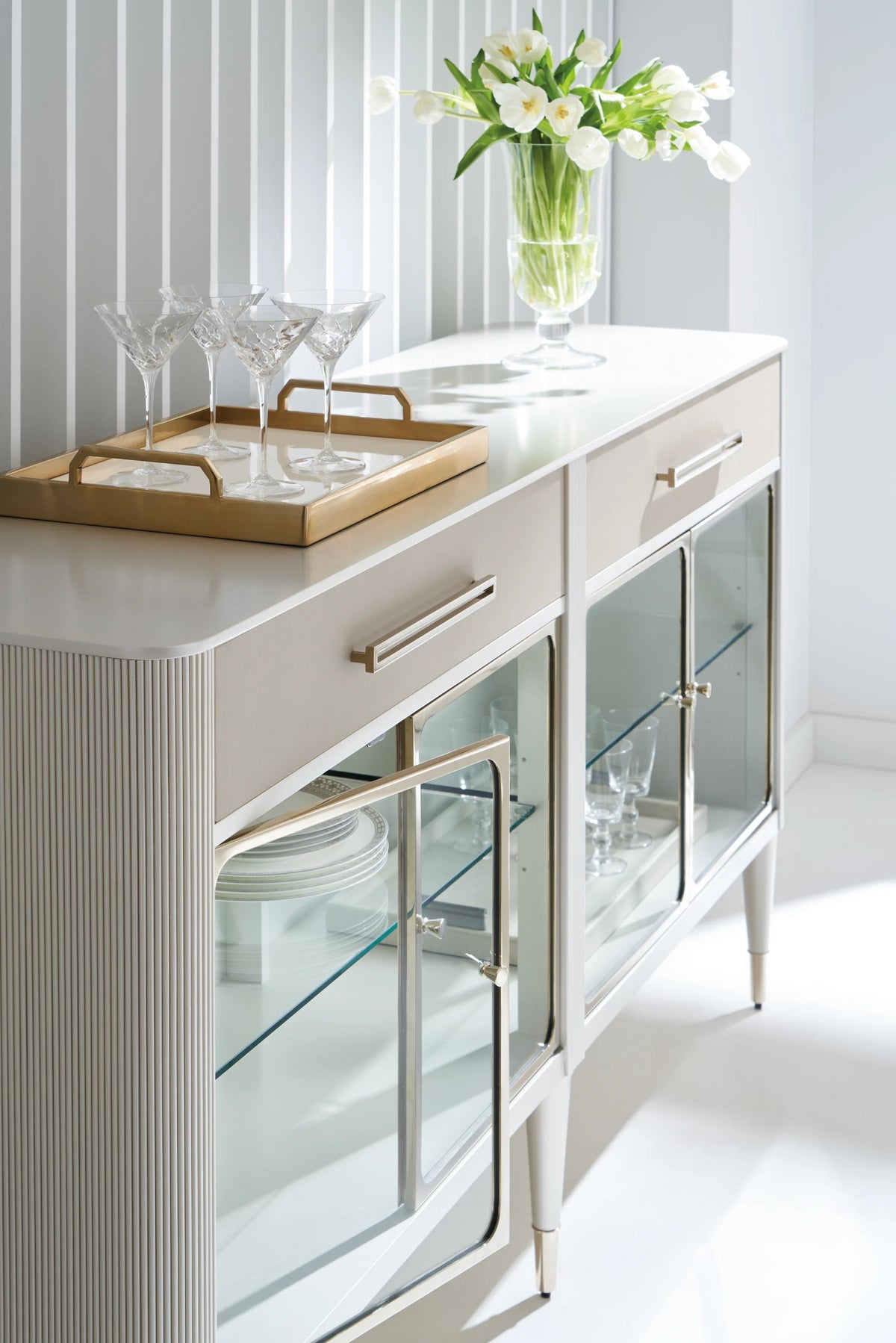 Love Interest Matte Pearl Sideboard 74" by Caracole - view 3