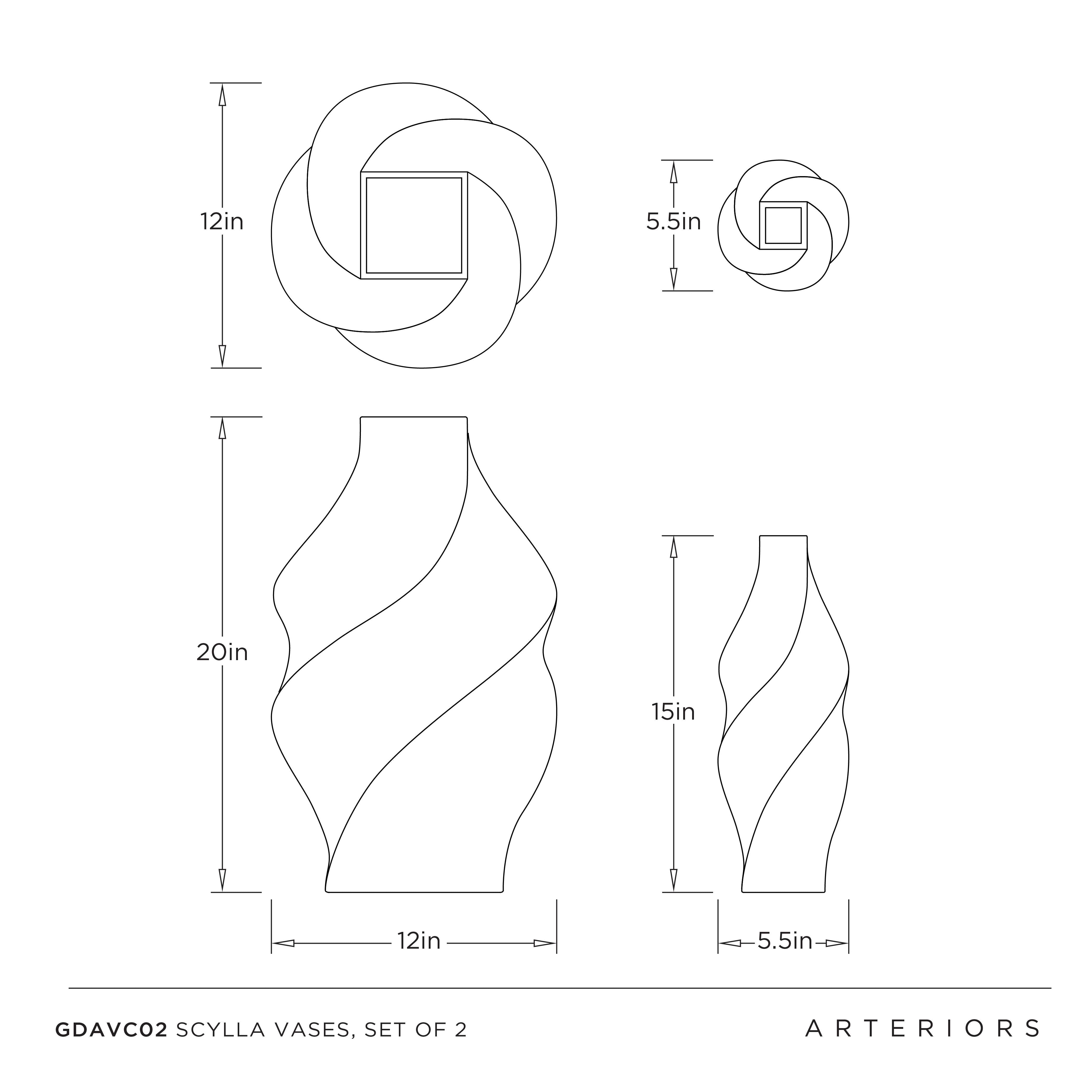 Scylla Vases, Set of 2 by Arteriors - view 9