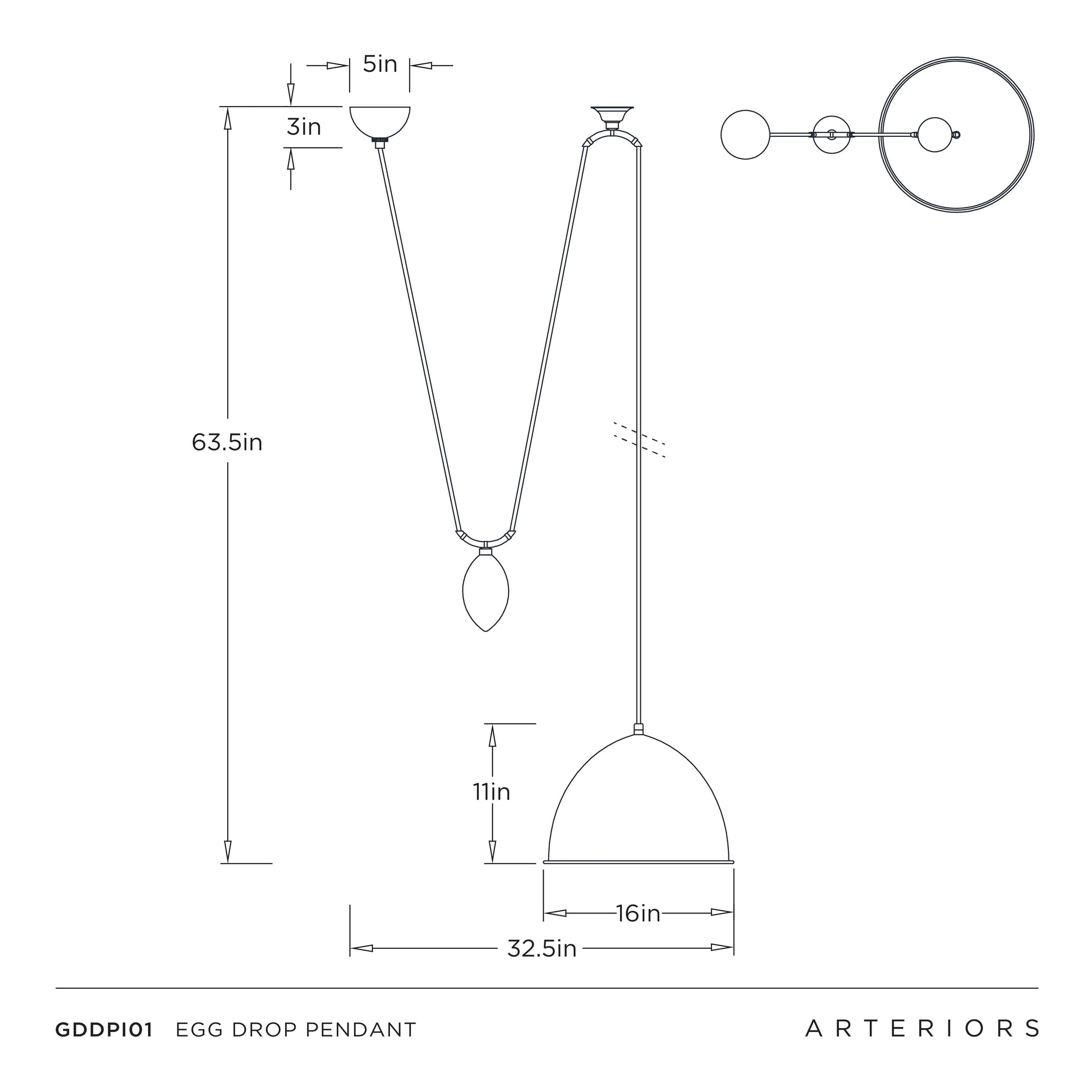 Egg Drop Pendant by Arteriors - view 7