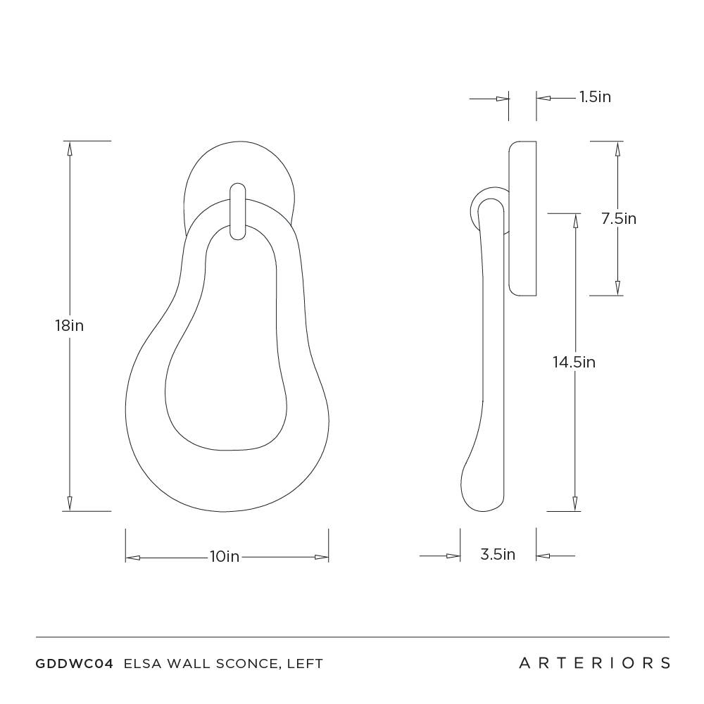 Elsa Wall Sconce, Left by Arteriors - view 8