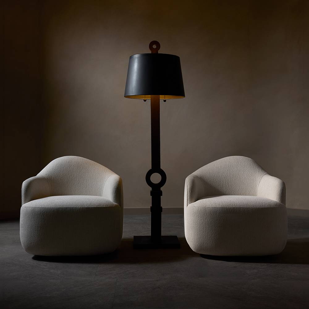 Boulder Swivel Lounge Chair, Left by Arteriors - view 2