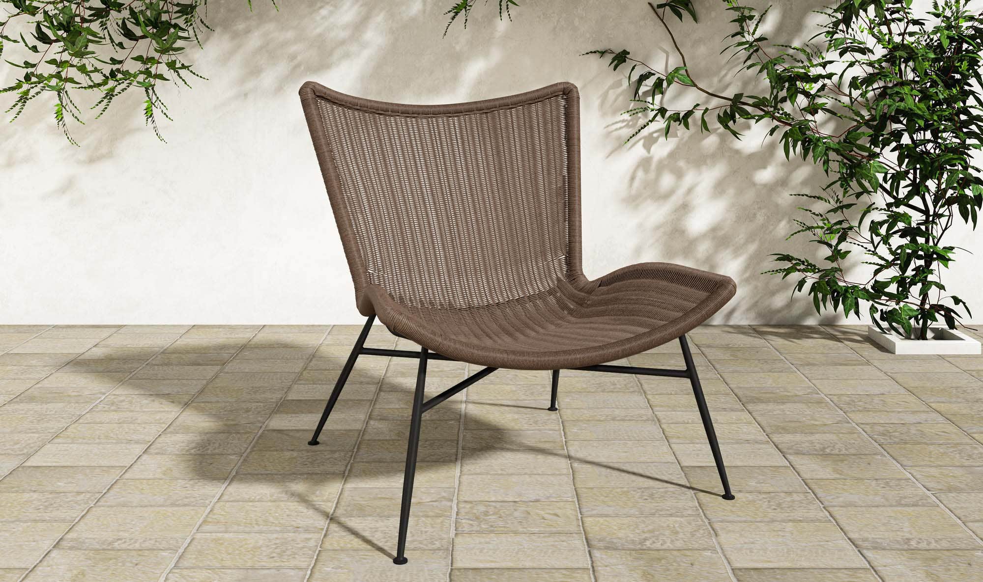 Paige Outdoor Accent Chair Brown by Moe's Home Collection - view 5