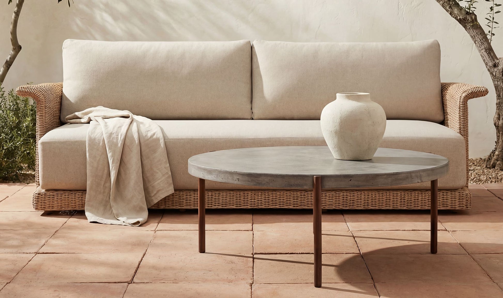 Meredith Outdoor Sofa Beige by Moe's Home Collection - view 6