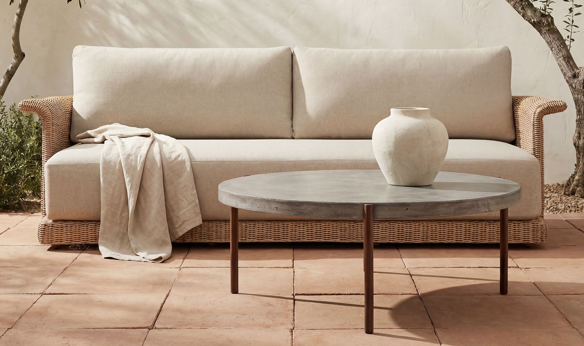 Meredith Outdoor Sofa Beige by Moe's Home Collection - view 6